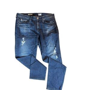 AG Adriano Goldschmied Distressed The Beau Slouchy Skinny Denim Jeans